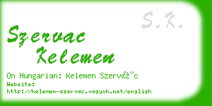 szervac kelemen business card